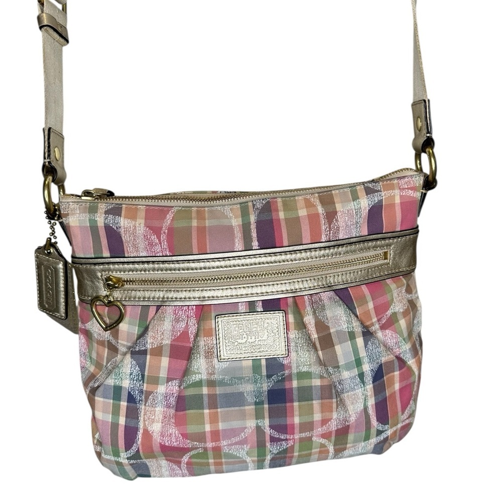 Coach Poppy Daisy Madras Signature Plaid Crossbody - Picture 5 of 17